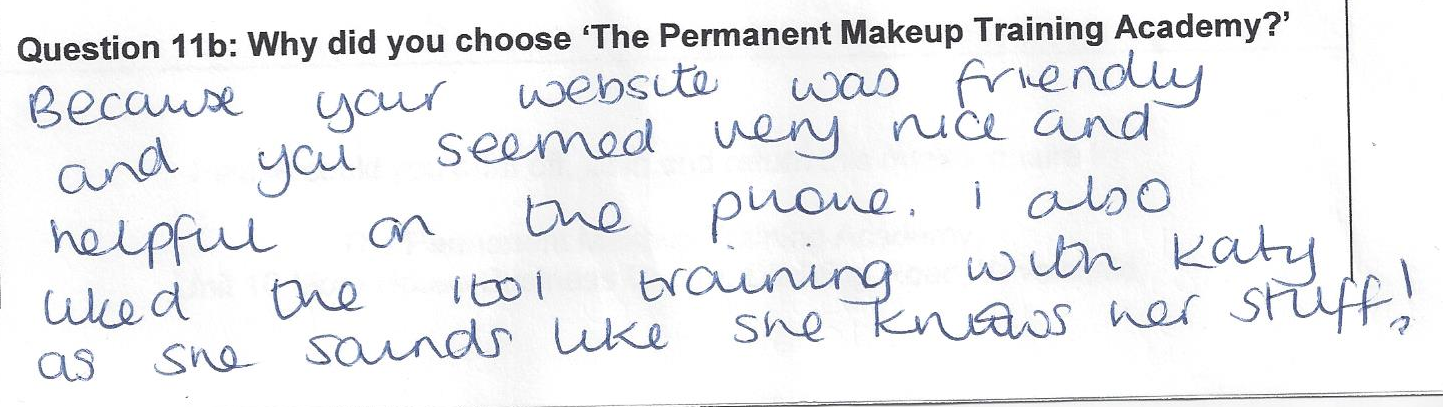 why did you choose to train with the Permanent Makeup Training Academy student review 19